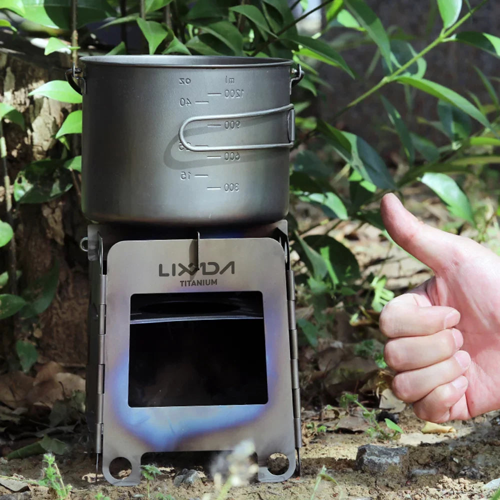Lixada Lightweight Folding Wood Burning Stove Portable Camping Stove for Backpacking Cooking Picnic
