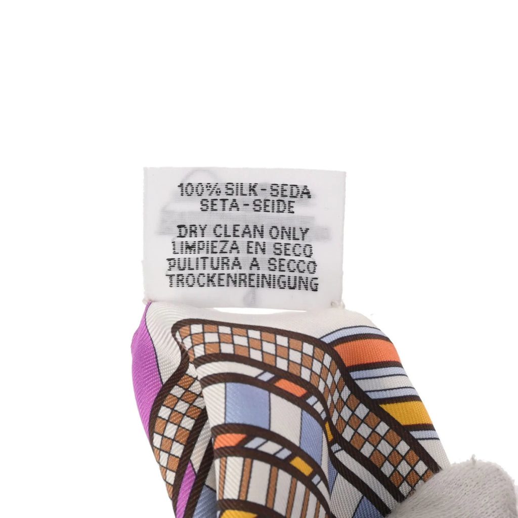 Pre-Owned HERMES Twilly BRIDES ET GRIS New Tag White/Blue/Purple - Women's 100% Silk Scarf Muffler (Good)