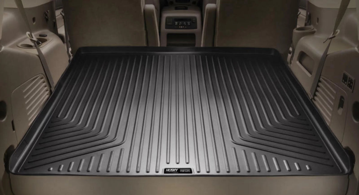 Husky by RealTruck Weatherbeater Series Cargo Liner Behind 2nd Seat Black Compatible with 21 Chevrolet Tahoe/GMC Yukon Compatible with select: 2021-2023 Cadillac Escalade