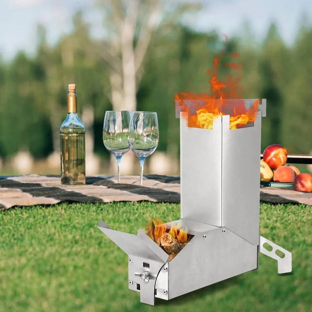 Lixada  furnace,Tent Stove Picnic Bbq Wood Stainless Steel Stove Camp TentCollapsible Stainless Steel Stove With Handle Wood HuntersTent Stove Wood Stove Wood Stove Stove