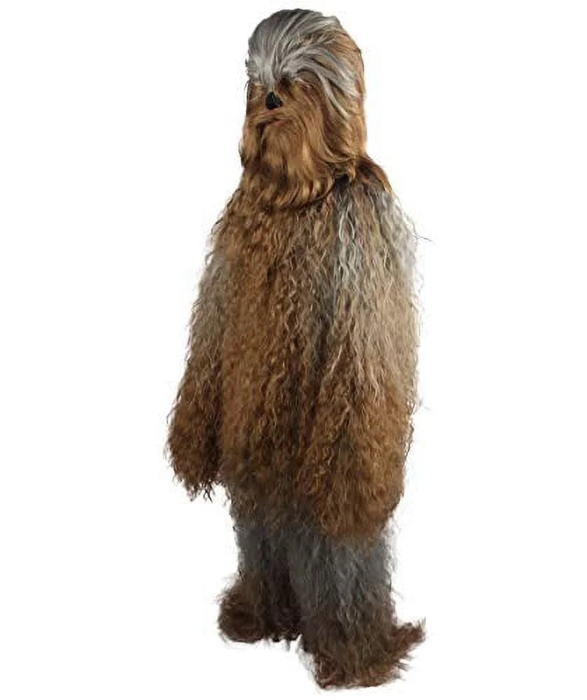 HPO Hairy Warrior Ape Yeti Costume & Mask | Adult Unisex Mountain Snowman Bigfoot Cosplay | Grey Brown Halloween Cosplay Costume And Mask ( Small/Medium )