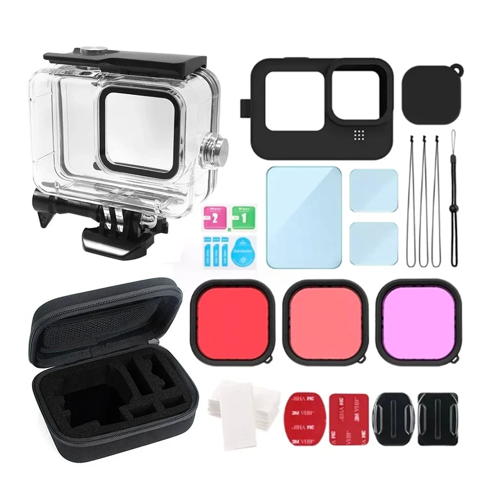 OWSOO Protective Case for  Camera, Compatible, Waterproof Kit, Silicone Protectors, Tempered Glasses, Filters, Fog PLatitudees