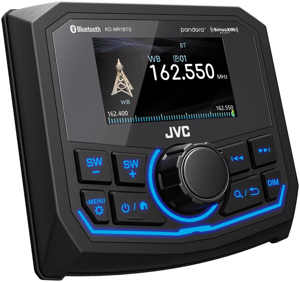 JVC KD-MR1BTS Waterproof Radio compatible With Stinger Marine SEADASH3B Universal Marine 3" Radio Dash Kit - Black,