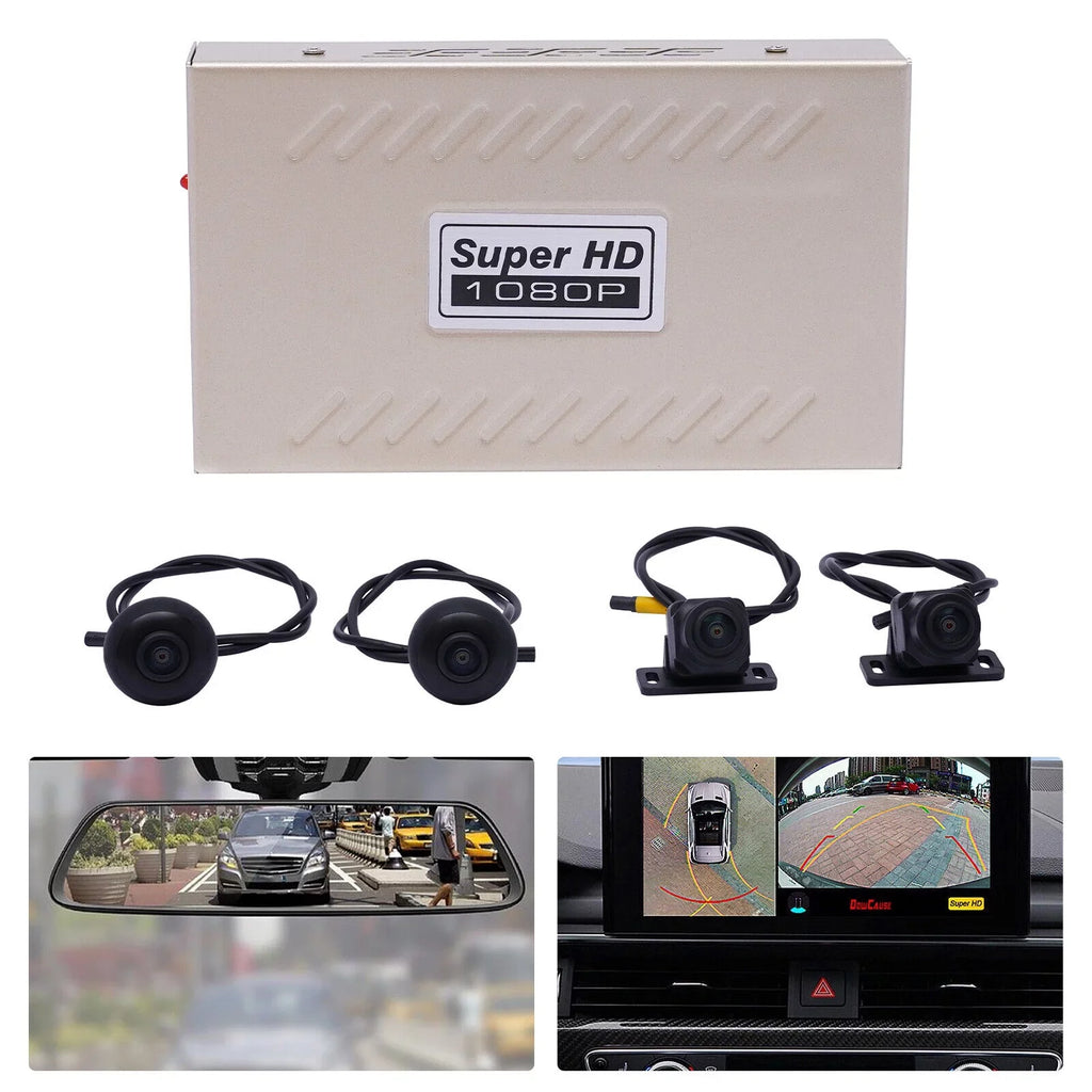 Miumaeov Dash Cam 360 Degree Bird View Surround System Rear View 4-Camera Kit 1080P Car DVR Recording for Cars