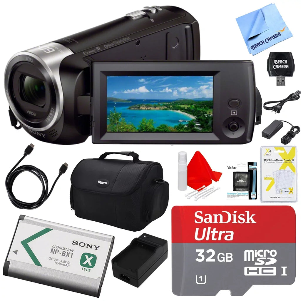 Sony HDRCX405 HDR-CX405 CX405 Video Recording Handycam Camcorder Bundle with Deluxe Bag, 32GB MicroSDHC Memory Card, AC/DC Charger, HDMI Cable, Battery Pack, and More