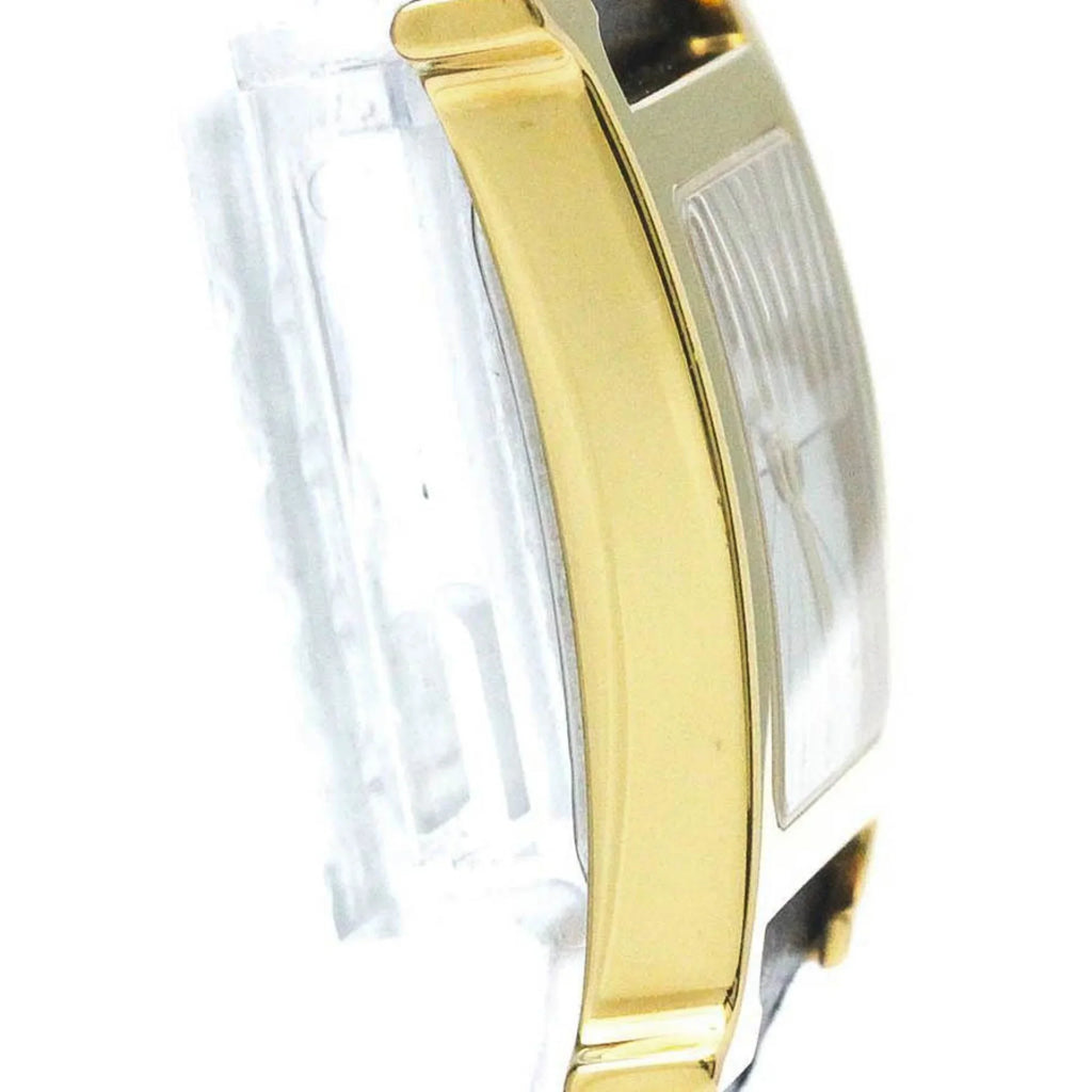Pre-Owned HERMES H Watch Gold PLatitudeed Leather Quartz Mens Watch HH1.501 BF569965 (Good)