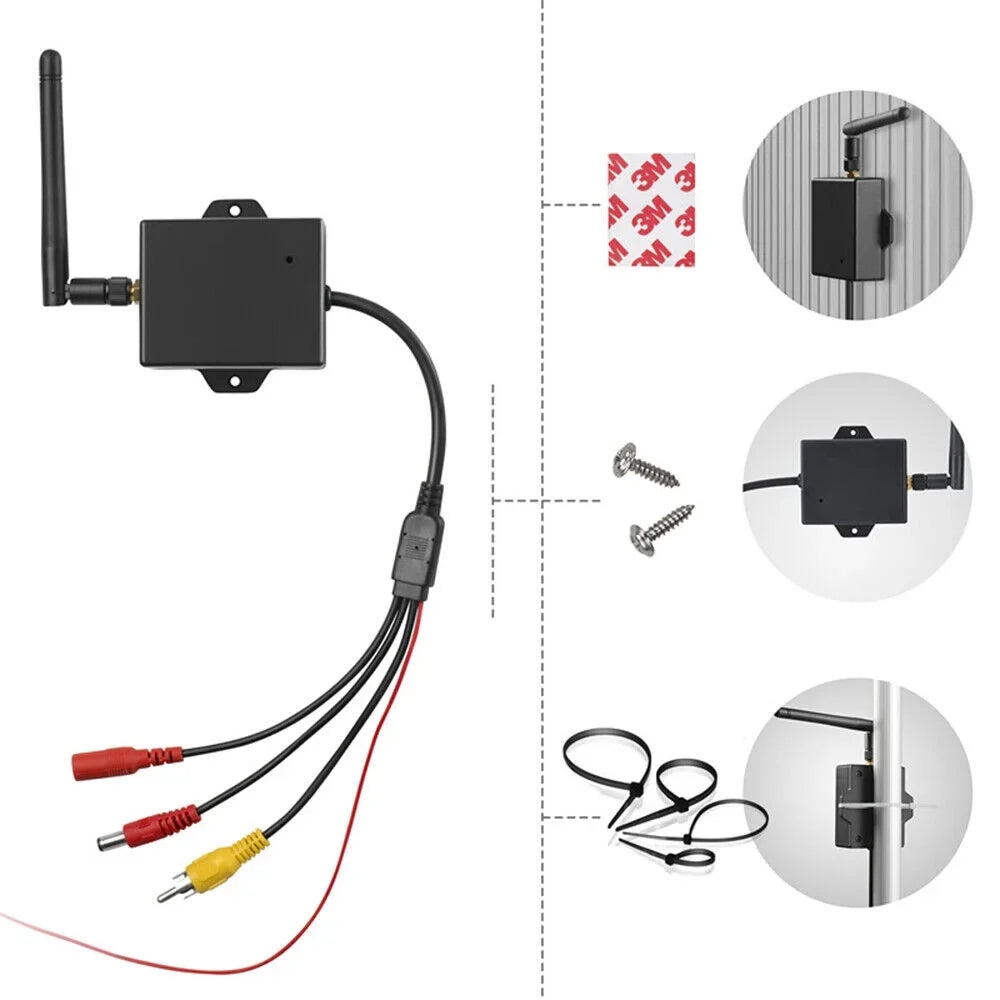 Convert your Wired Rear View Camera to Wireless with this Car Reversing Camera AV to Wifi Transmitter Module - 2.4G Wireless - Easy InstalLatitudeion