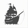 Clear Plastic Pirate Ship Logo Stencil for Arts and Crafts - Reusable, Sturdy, Flexible - Ideal for Scrapbooking, Airbrush Painting, and Drawing
