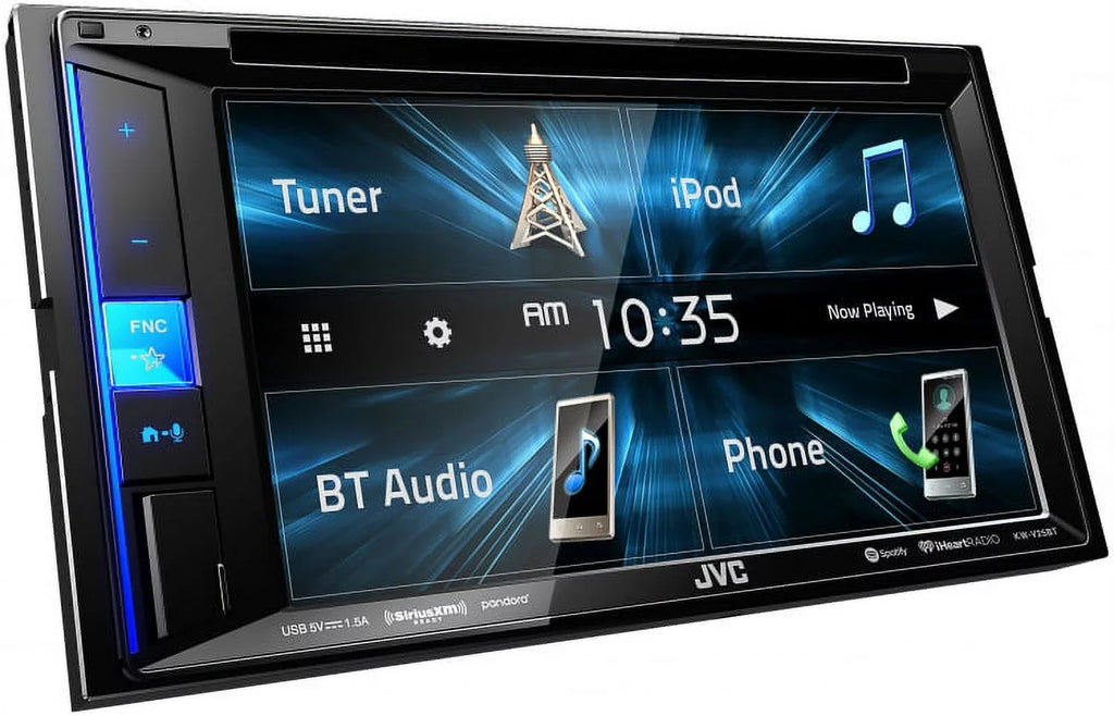 JVC KWV140BT 2DIN BT Car Stereo Receiver, interactivedisplay with Pyle License PLatitudee Mount Rear View Color Camera, Pioneer 6.5" 2-Way SPKR 250W, Pioneer 6"x9" 420W 3-Way SPKR & Enrock 16G 50' SPKR Wire