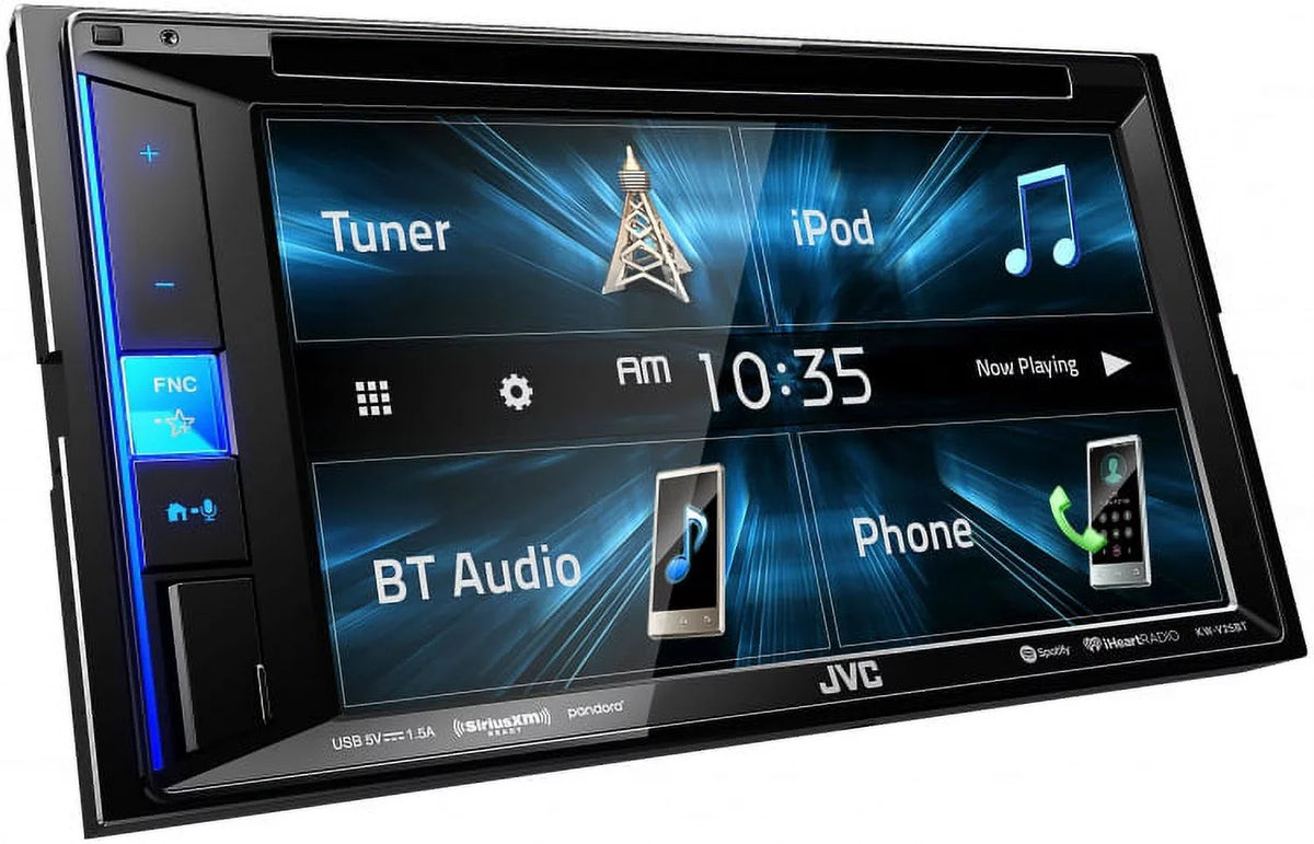 JVC KWV140BT 2DIN BT Car Stereo Receiver, interactivedisplay with Pyle License PLatitudee Mount Rear View Color Camera, Pioneer 6.5" 2-Way SPKR 250W, Pioneer 6"x9" 420W 3-Way SPKR & Enrock 16G 50' SPKR Wire