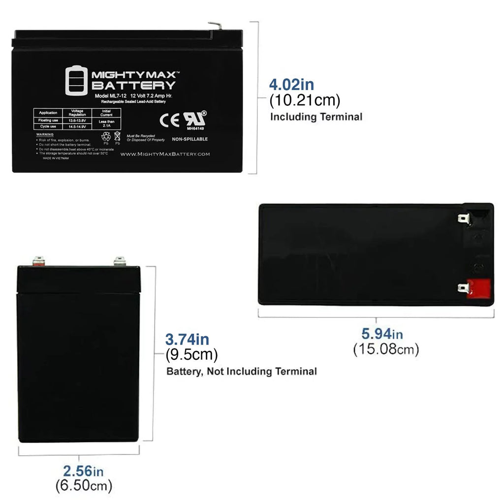 12V 7Ah Battery Replaces Marcum Showdown Troller 2.0 Combo - 8 Pack