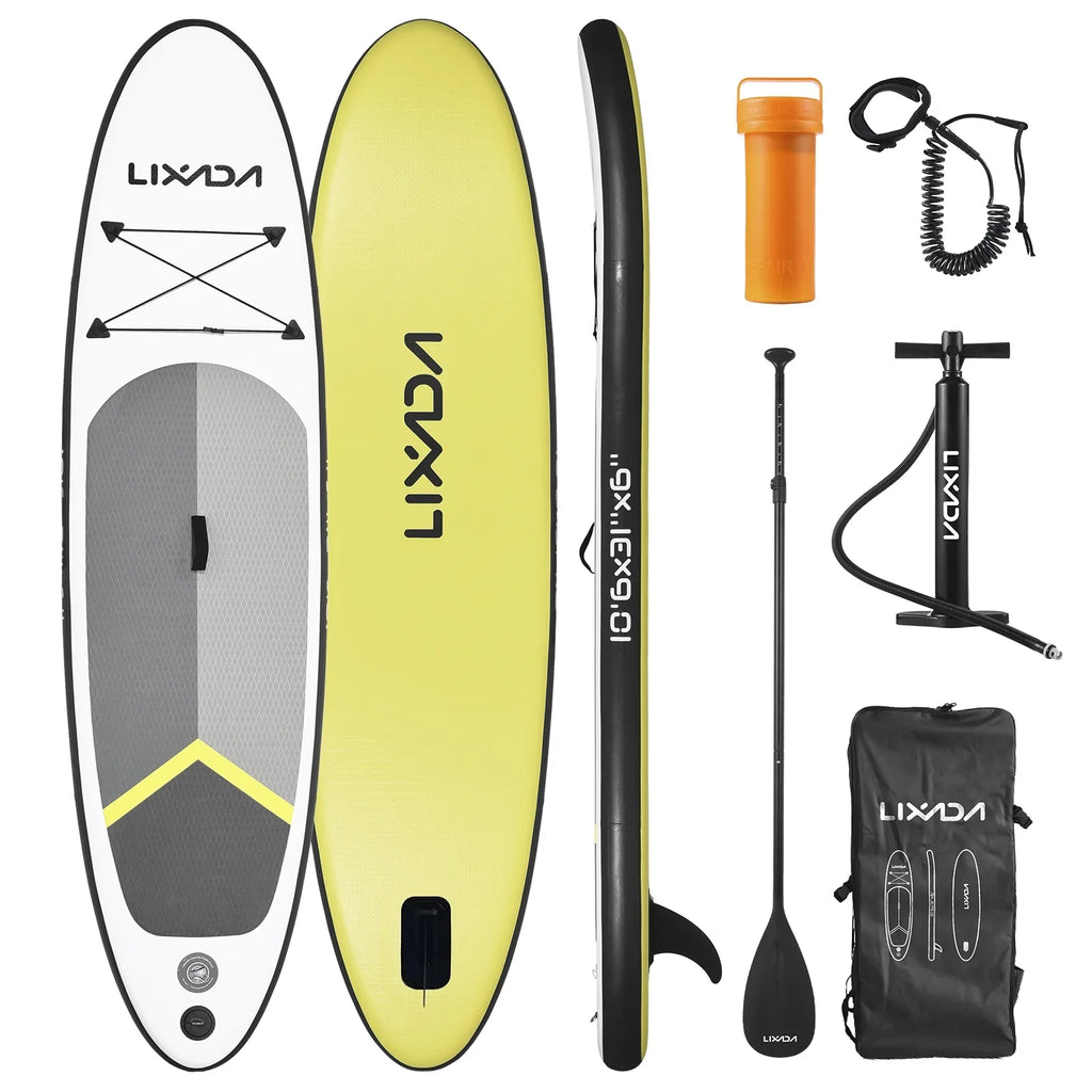 Lixada Surfboard Set, InfLatitudeable Paddle Board for Water with Travel Backpack