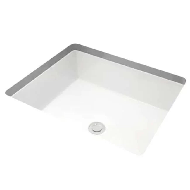 Miseno  17 x 13 in. Rectangular Undermount Bathroom Sink with Rear Overflow, White