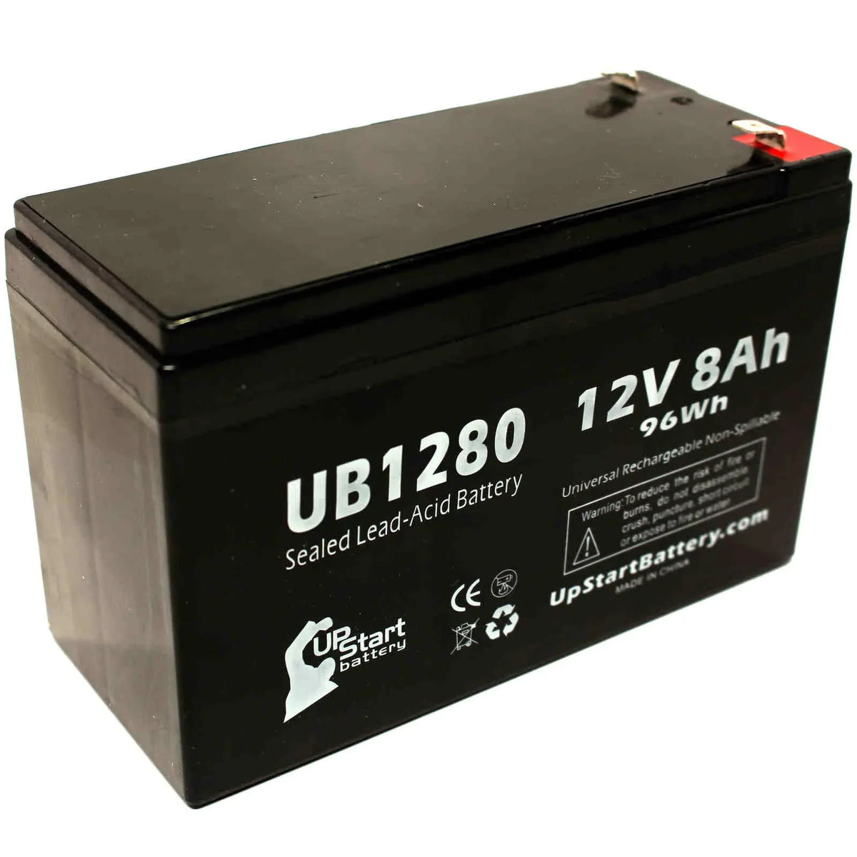 4x Pack - Compatible Dyonics ORTHOSCOPIC 40 Battery - Replacement UB1280 Universal Sealed Lead Acid Battery (12V, 8Ah, 8000mAh, F1 Terminal, AGM, SLA) - Includes 8 F1 to F2 Terminal Adapters