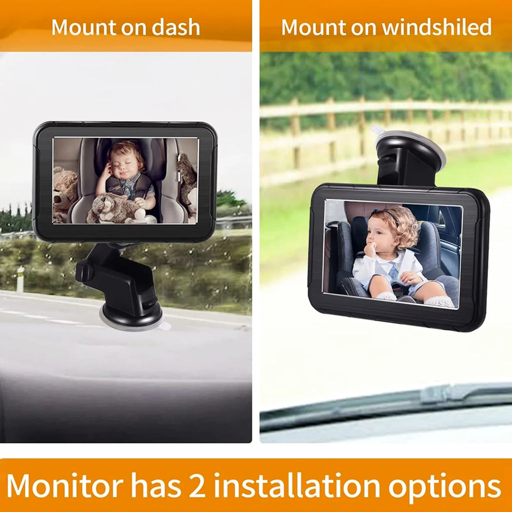 Pinnaco Baby Car High Resolution Camera InvigiLatitudeor 5 Inch Mirror Display Night Vision 150° Wide View