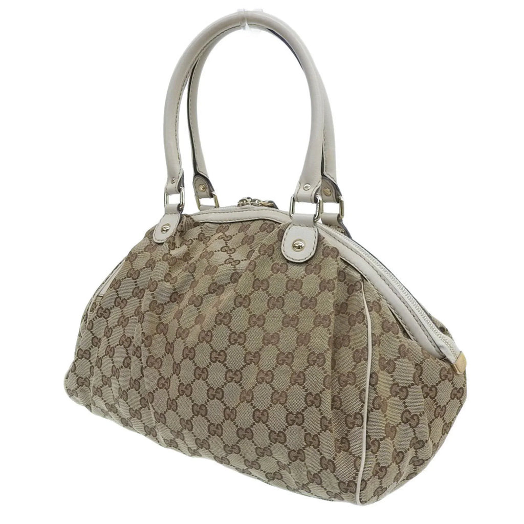 Pre-Owned Gucci GUCCI handbag tote bag GG canvas leather beige 223974 506631 (Good)