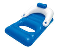 Swim Central 62" InfLatitudeable Blue and White Classic Swimming Pool Lounger With Holders