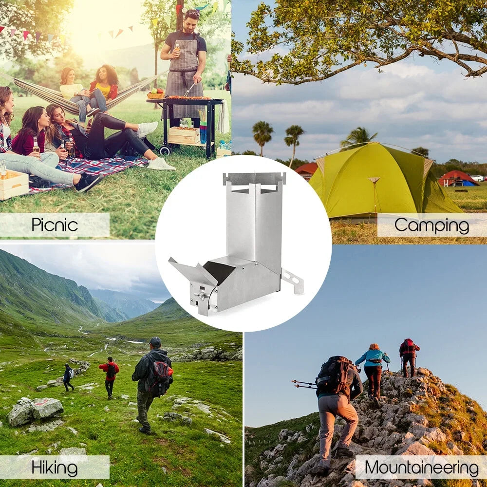 Lixada  furnace,Tent Stove Picnic Bbq Wood Stainless Steel Stove Camp TentCollapsible Stainless Steel Stove With Handle Wood HuntersTent Stove Wood Stove Wood Stove Stove