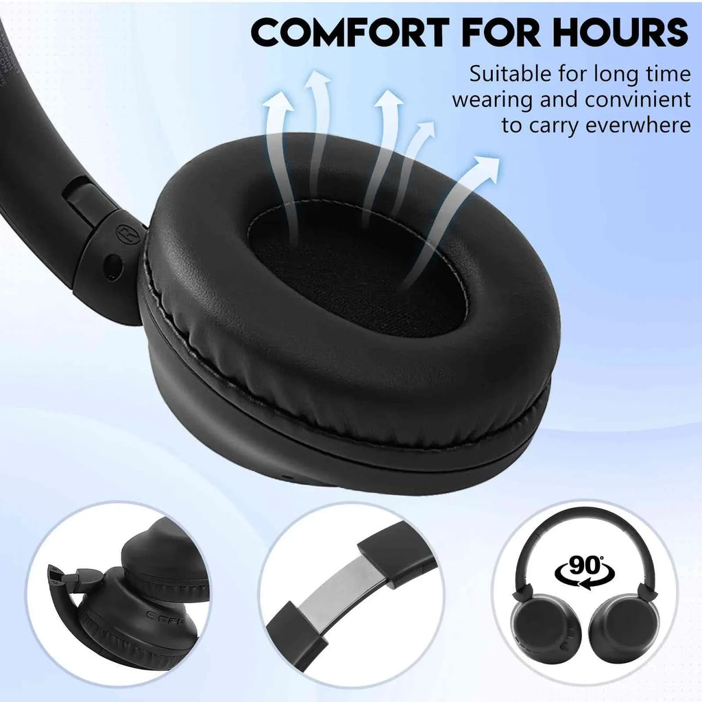 UrbanX UX991 Wireless Bluetooth Stereo Earphones High Resolution Audio Deep Bass Superior Comfort Over The Ear Headphones with Mic for Asus Zenfone Max Pro (M1) ZB601KL/ZB602K phone Call Support