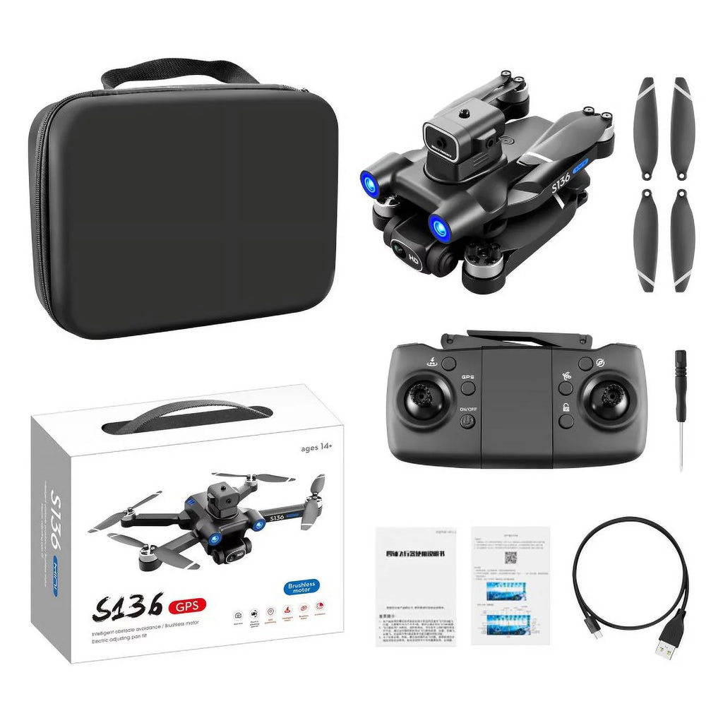 S136 remote control brushless GPS UAV to avoid obstacles in all directions, and premium-definition 4K electric adjustment camera to take aerial photos of aircraft