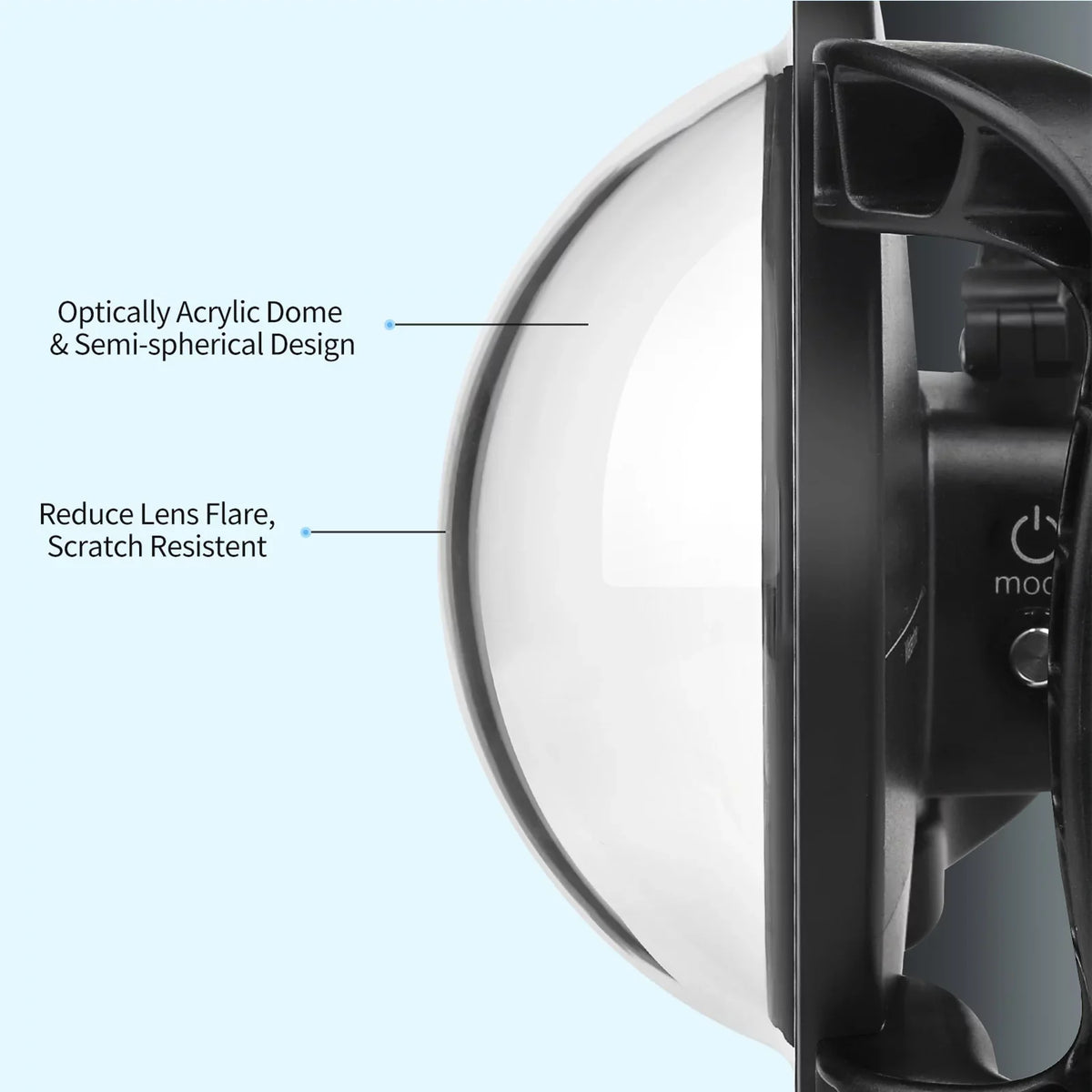 SHOOT XTGP559 Camera Dual Handle Dome Port Waterproof Case Camera Protective Case 45m Waterproof 180° Wide Angle Replacement for   9 Black