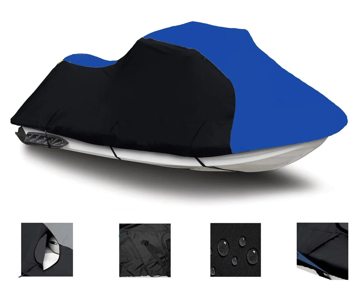 BLACK / BLUE HEAVY-DUTY Cover Compatible for Sea Doo Sea-Doo Bombardier GTS Jet Ski Cover 1990 1991 1992 1993 1994 1995 1996 1997 1998 1999 2000