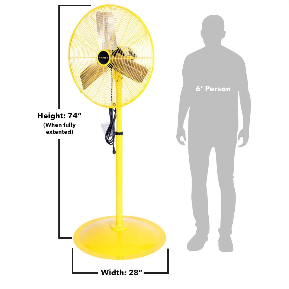 STANLEY High-Velocity Non-OscilLatitudeing Industrial Pedestal Fan, ST-24P