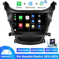Podofo 2+32G for Hyundai Elantra 2014-2016 Wireless Carplay Android Auto Mirror Link 9'' Touchdisplay Car Stereo Radio Android 11 System WIFI GPS Hifi FM Bluetooth Usb, AHD Backup Camera