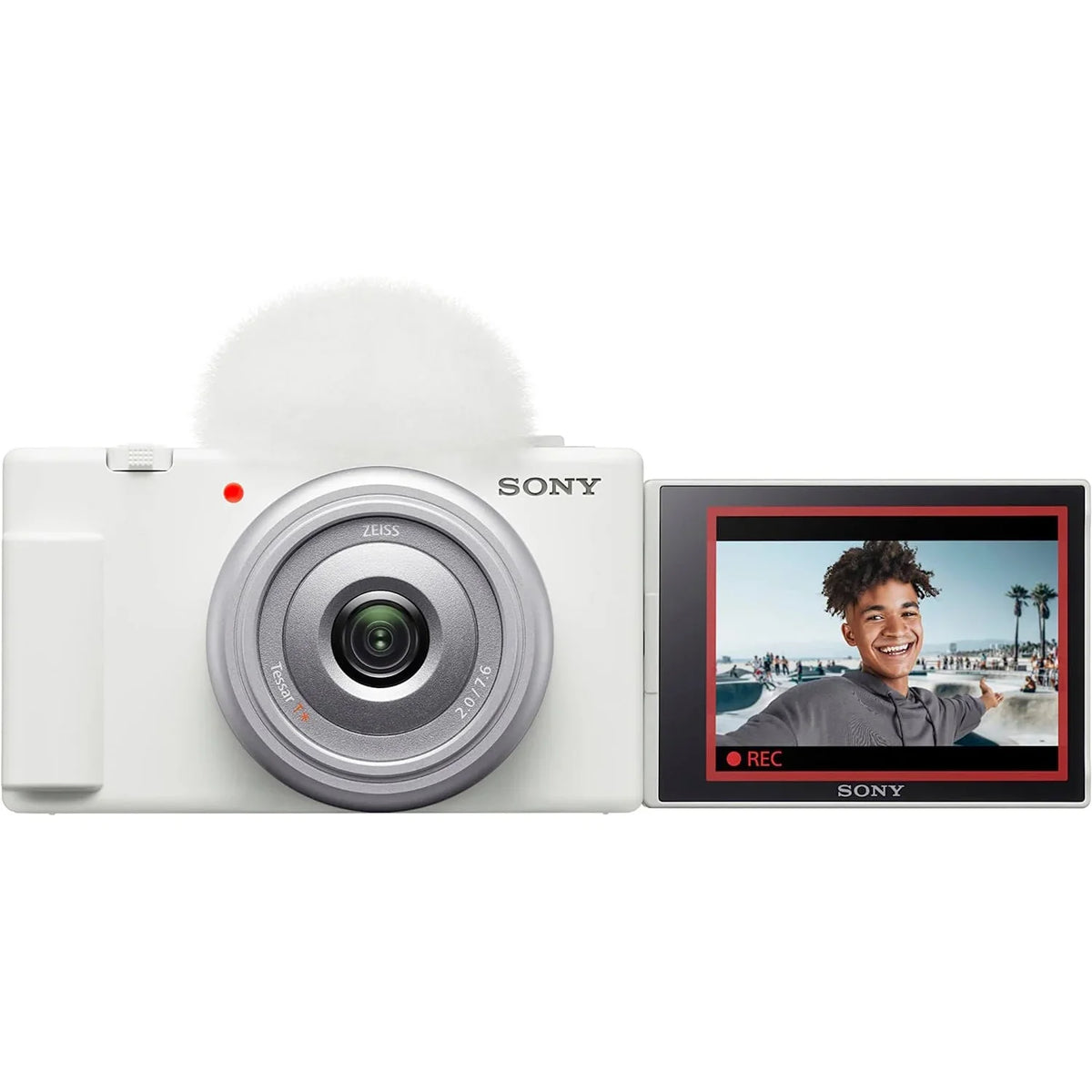 Sony ZV-1F Vlog Camera with 4K Video & 20.1MP for Content Creators and Vloggers White ZV-1F/W Bundle