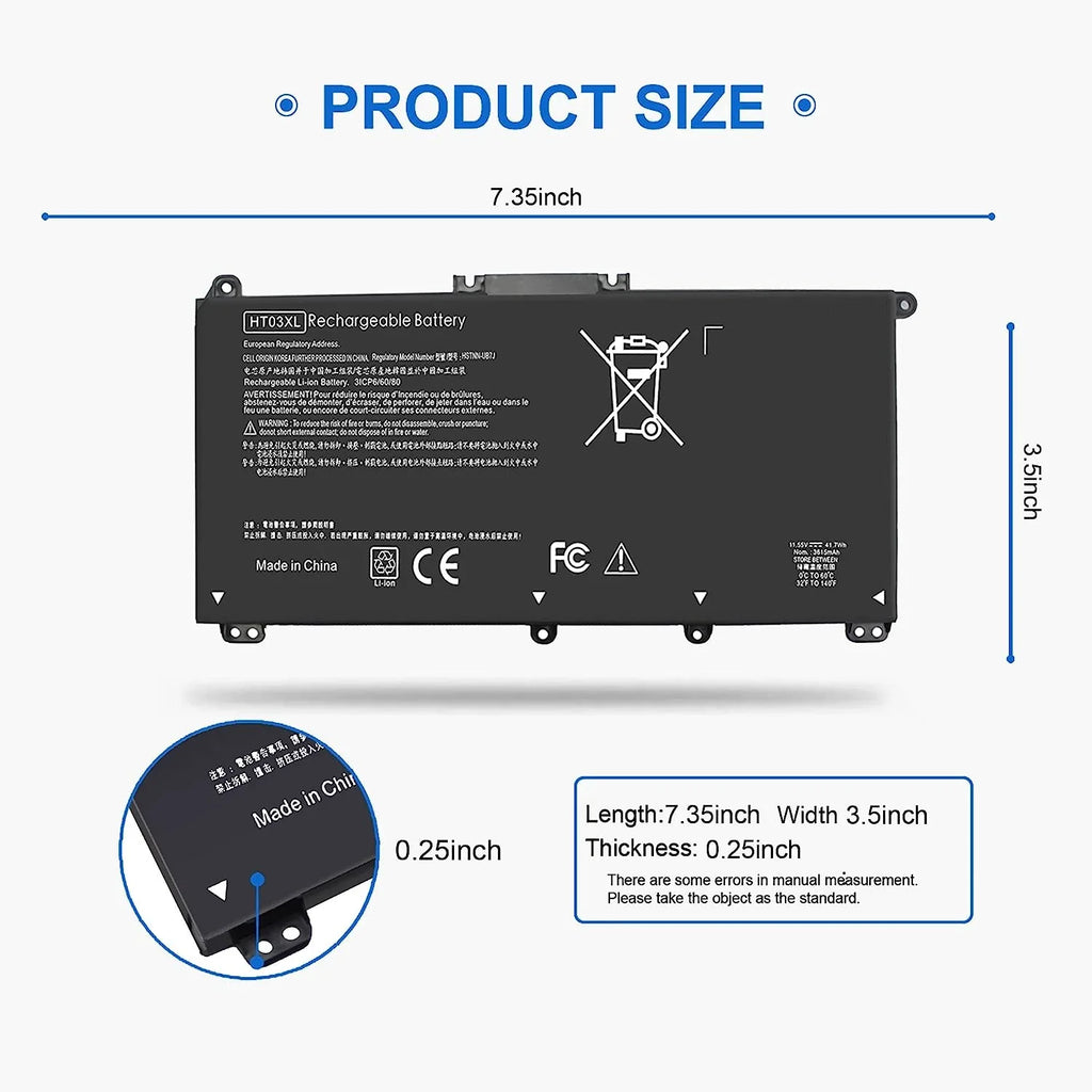 41.7Wh HT03XL L11119-855 Laptop y for HP Pavilion 14-CE 14-CK 14-DQ 15-CS 240 245 G7 14-CK0001LA 14-CK0061ST