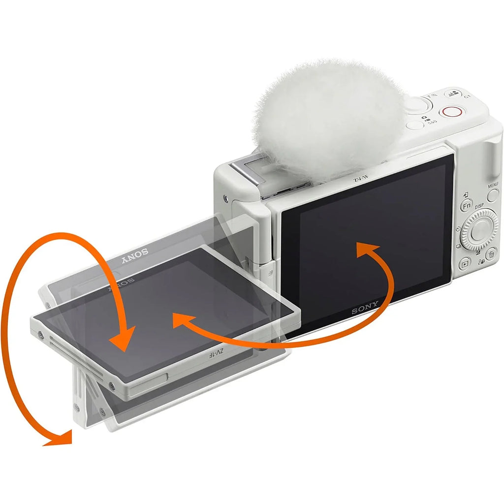 Sony ZV-1F Vlog Camera with 4K Video & 20.1MP for Content Creators and Vloggers White ZV-1F/W Bundle