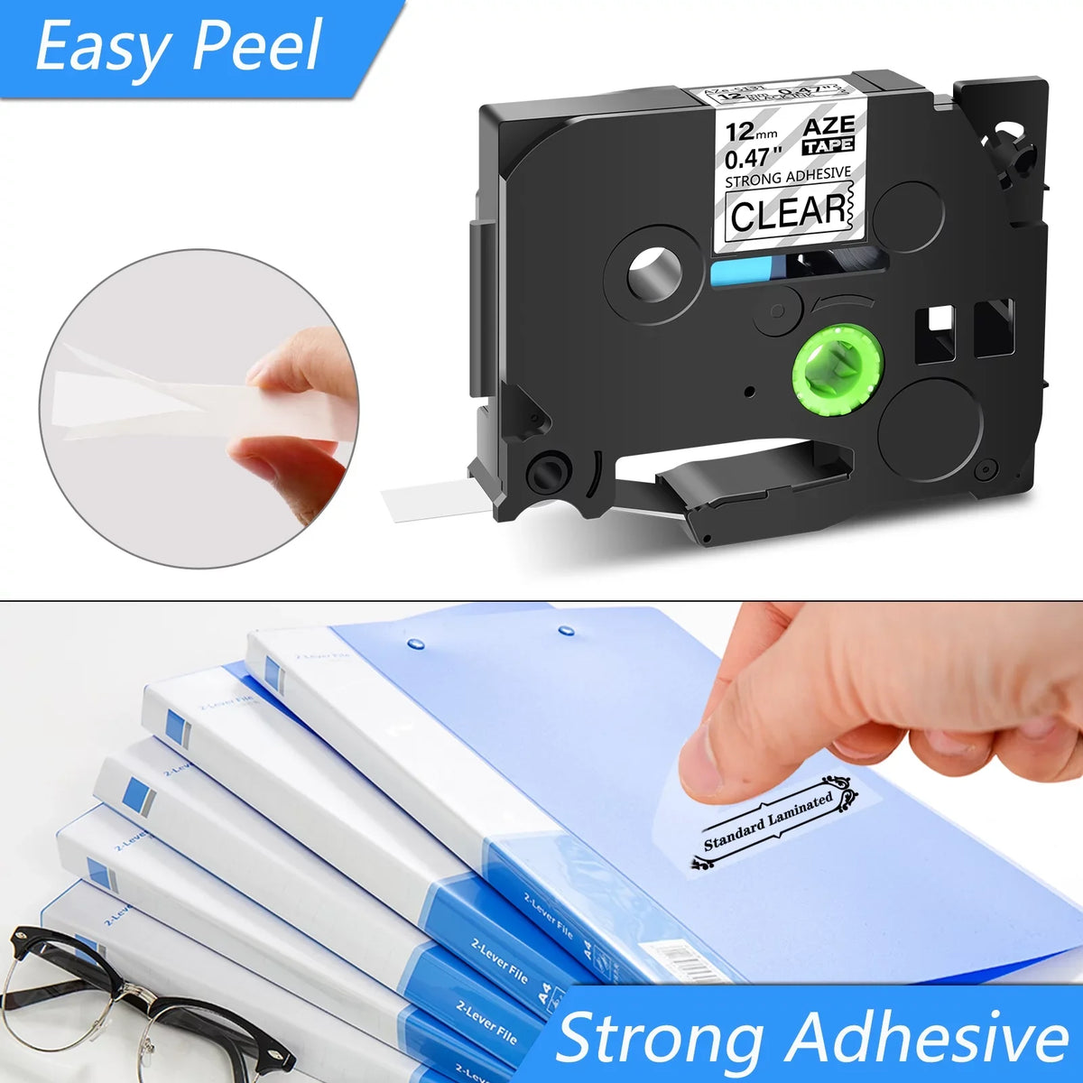 GREENCYCLE 20PK Compatible for Brother P-interactive Black on Clear 12mm TZ TZe TZe-S131 TZ-S131 TZ-131 TZe-131 Extra Strength Laminated Label Tape