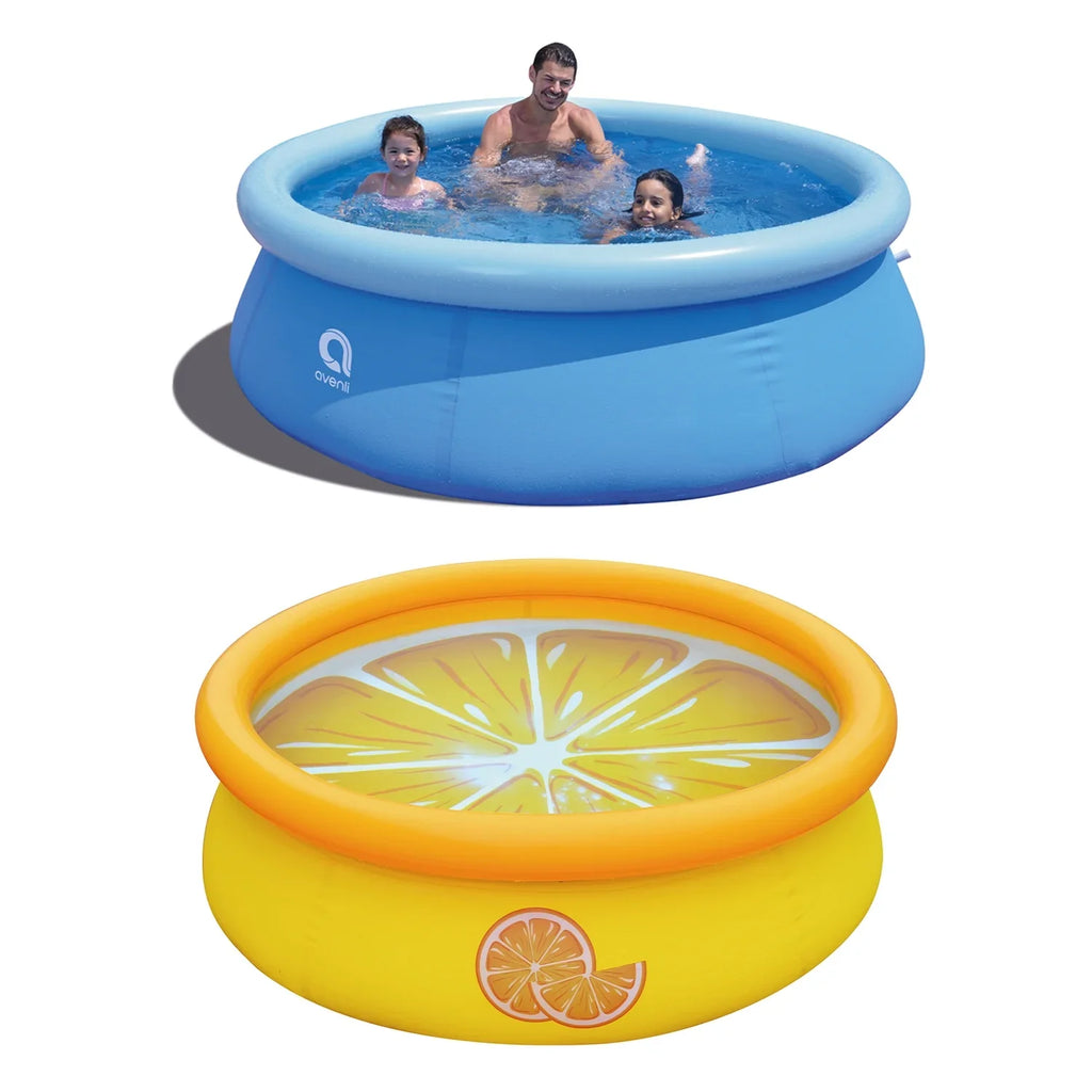 JLeisure Prompt Set & Orange InfLatitudeable Outdoor Swimming Pool (2 Pack)