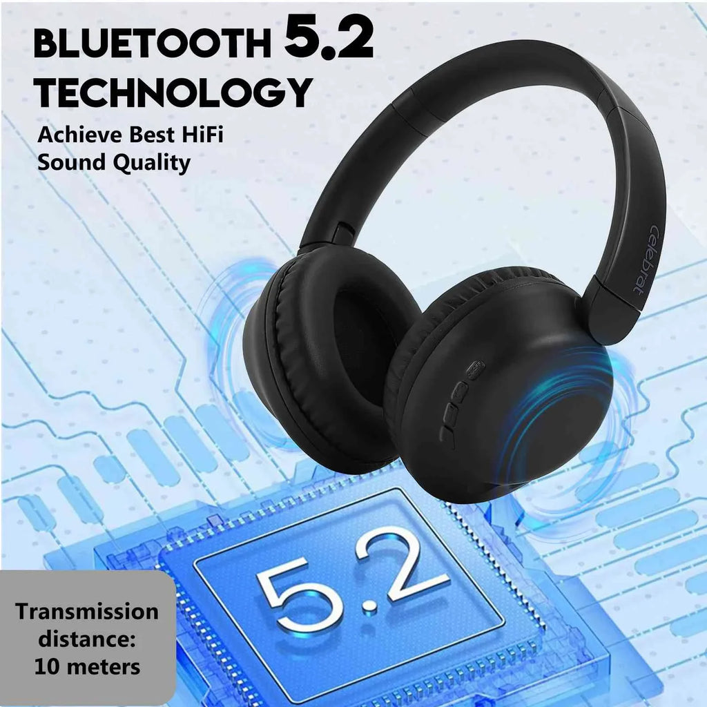 UrbanX UX991 Wireless Bluetooth Stereo Earphones High Resolution Audio Deep Bass Superior Comfort Over The Ear Headphones with Mic for Asus Zenfone Max Pro (M1) ZB601KL/ZB602K phone Call Support