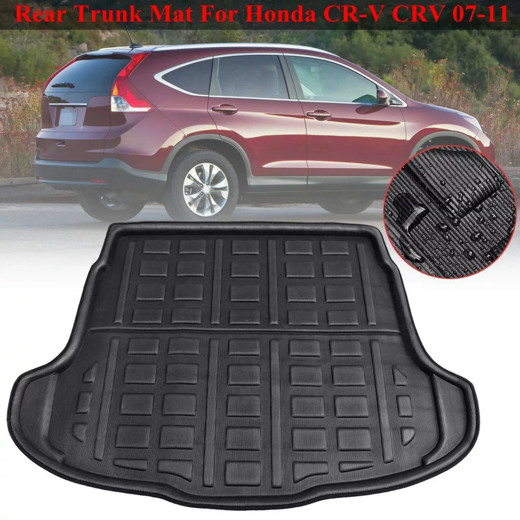 1pcs Cargo Liner Mat for Honda CR-V CRV 2007-2011 Boot Rear Trunk Floor Tray Waterproof All Weather, Black