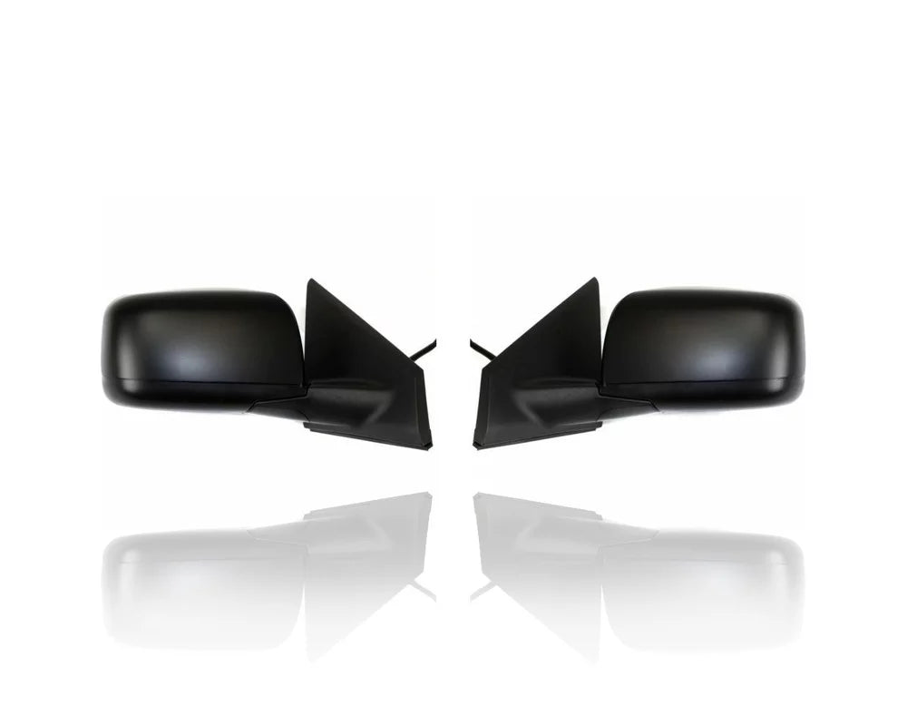 Door Mirror Cooling Direct For/Fit 08-15 Nissan Rogue SV Premium/SL Electric, Heated, Without Side Camera, Primed, With Cover, Black - Pair, Left Driver+Right Passenger Set 96301JM200, 96302JM200