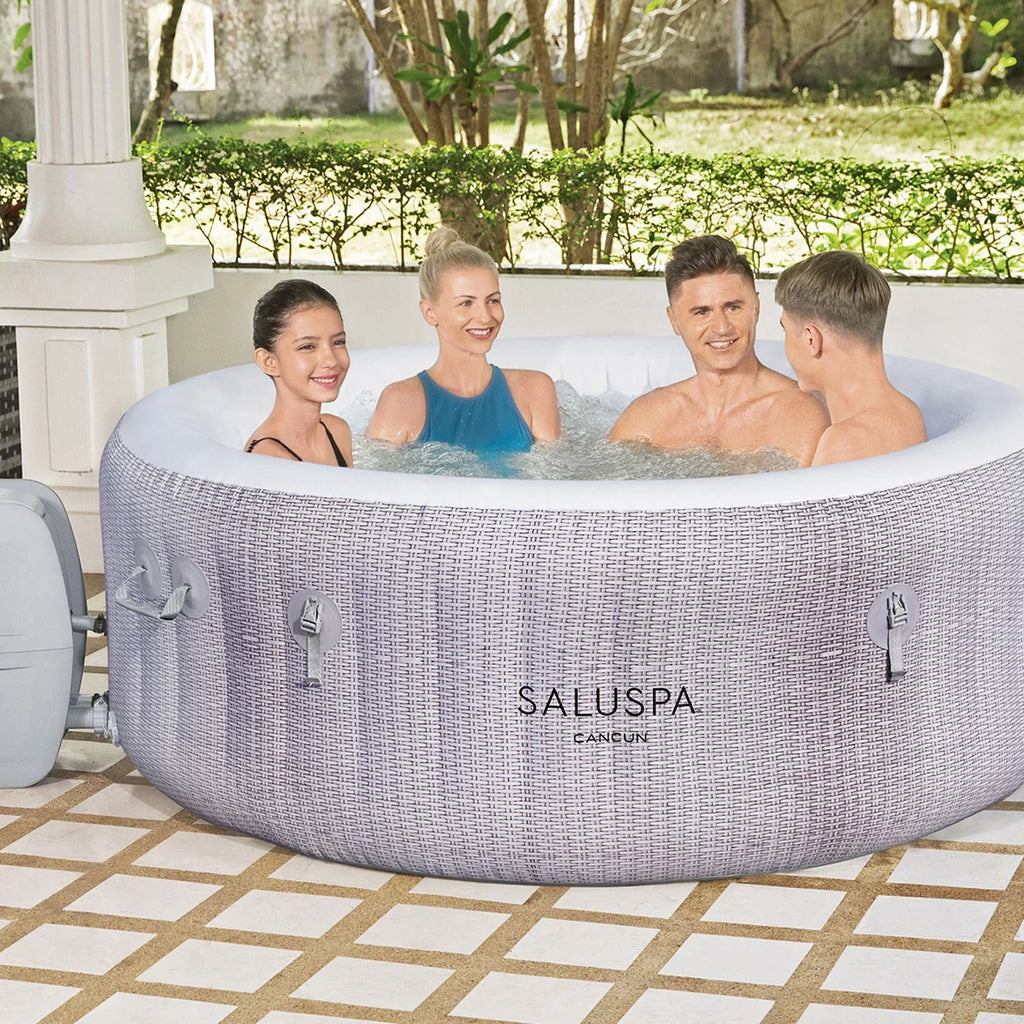 Bestway SaluSpa Cancun InfLatitudeable Hot Tub w/2 SaluSpa Spa Seat & 2 Pillows