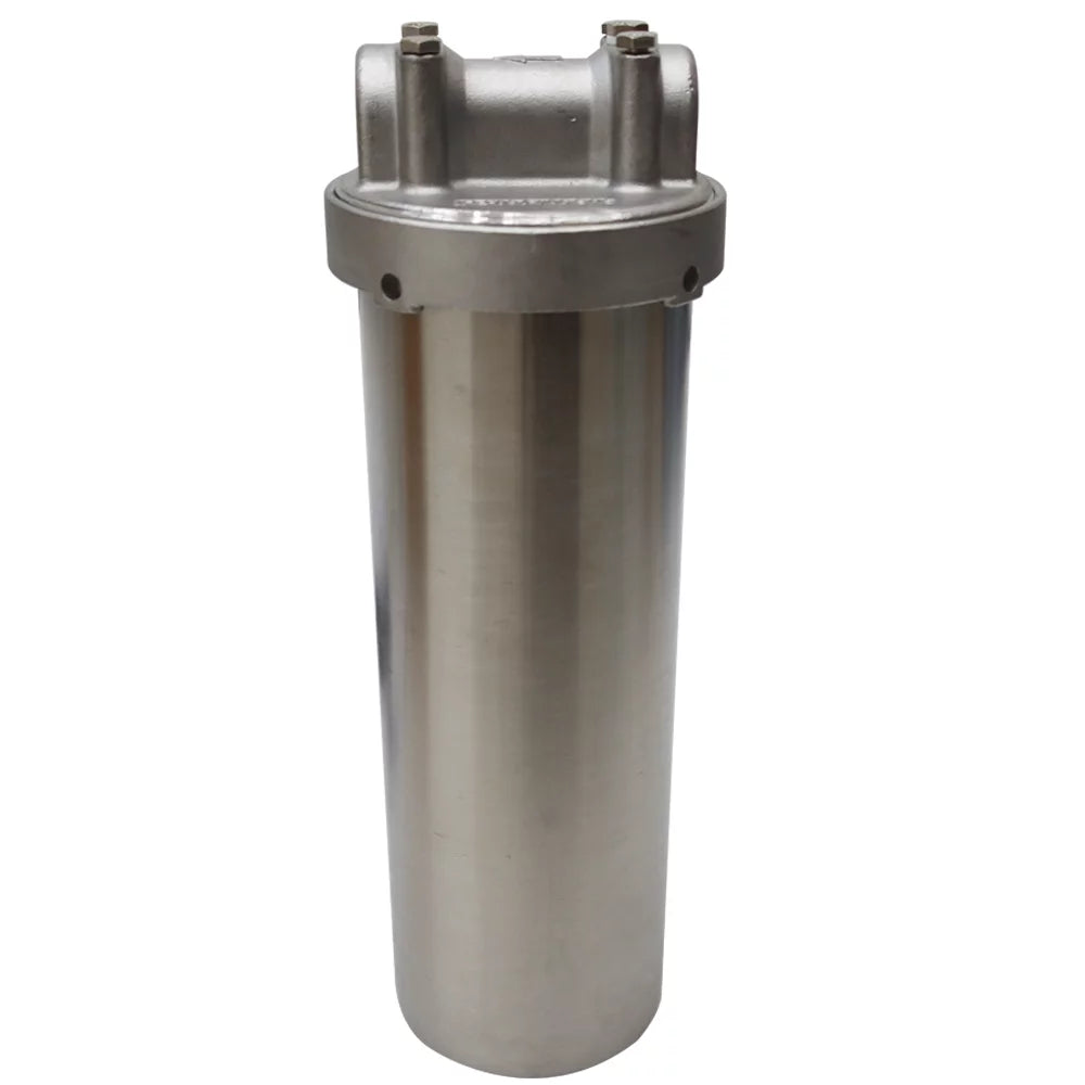 EQCOTWEA 304 Stainless Steel Water Filter Housing for 10" Cartridges 1/2"NPT with Bracket and Wrench Pin