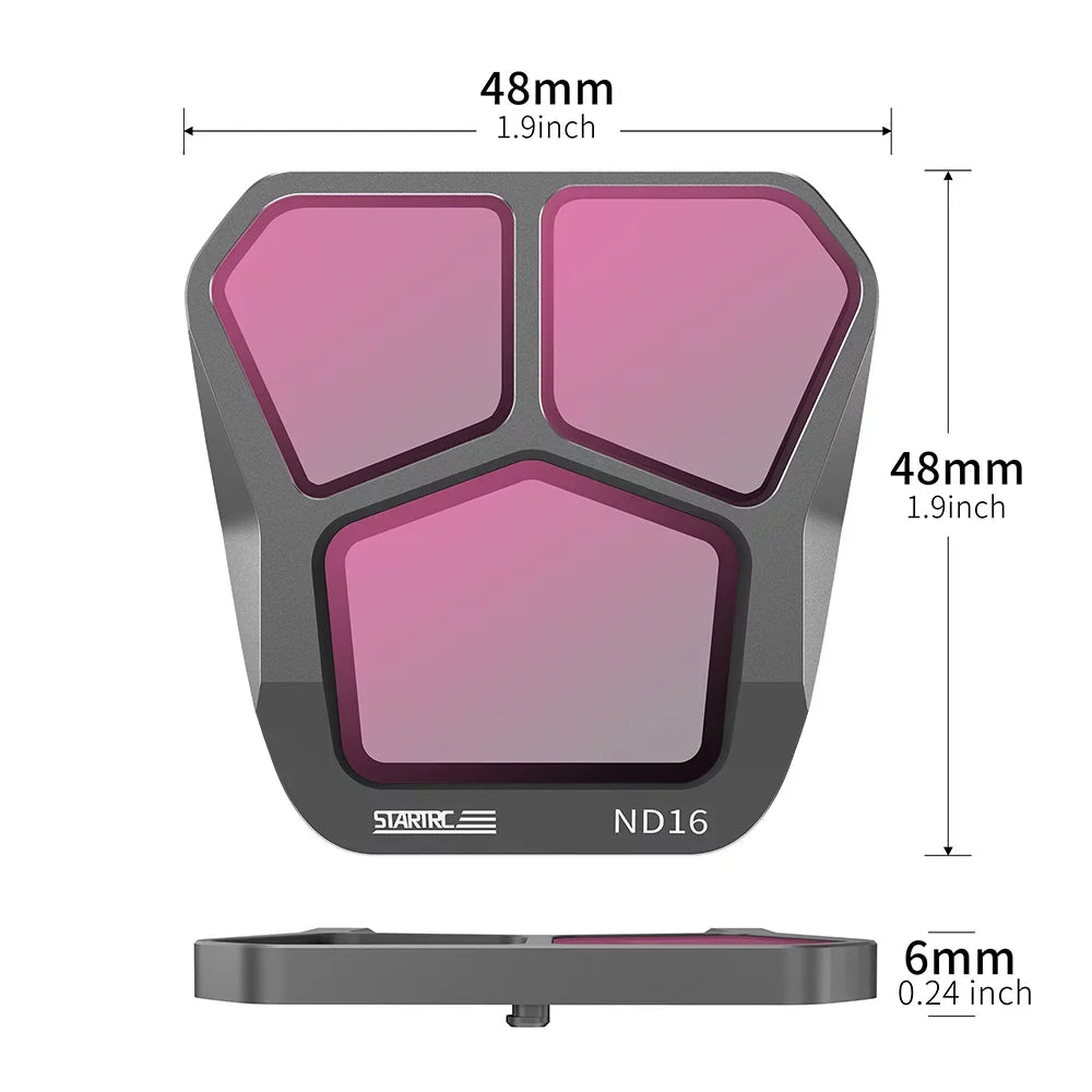 Docooler  4-Pack  Filters ND8ND16ND32ND64 Lens Filter Aluminum Material AGC Optical Glass Waterproof Scratch-resistant -reflective Coatings Compatible with  Mavic 3 Pro