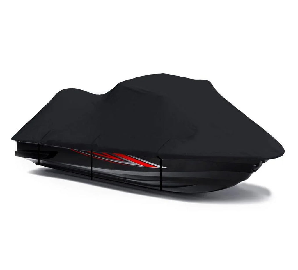 BLACK 600 DENIER JetSki Cover Compatible for Kawasaki Ultra 250X 2007 2008 Jet Ski Watercraft Cover