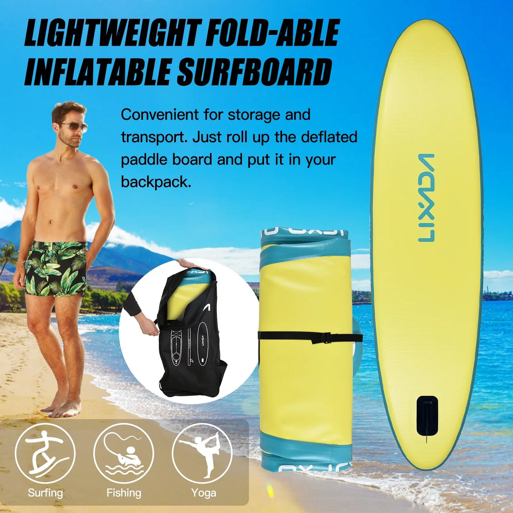 Lixada Surfboard Set, InfLatitudeable Paddle Board for Water with Travel Backpack