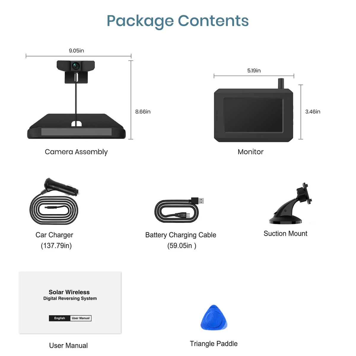 BOSCAM Solar Wireless Backup Camera, Digital Wireless Rear View Camera Car Back Up Camera Systems, Vehicles License PLatitudee Reverse Camera for Trailer