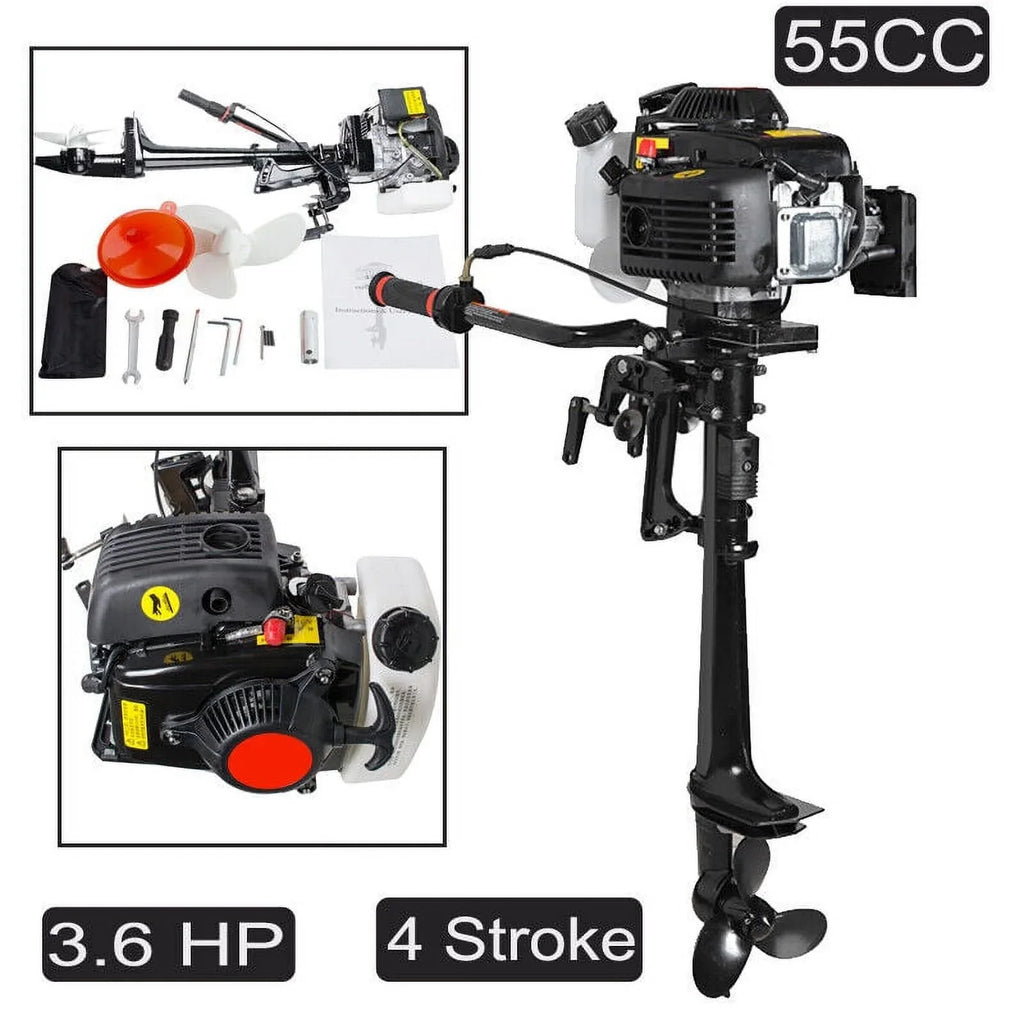 4 Stroke 3.6 HP 55CC Outboard Motor Boat Engine With Air Cooling System Machine