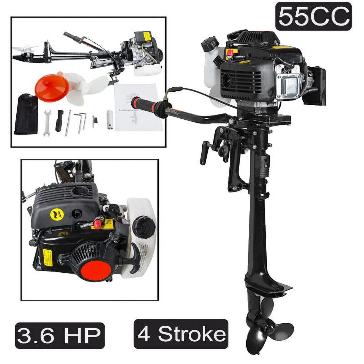 4 Stroke 3.6 HP 55CC Outboard Motor Boat Engine With Air Cooling System Machine