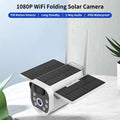 Andoer 4G 1080P WiFi Folding Solar Camera Home Camera with PIR Motion Detects Long Standby 2-Way Audio IP66 Waterproof with Rechargeable Battery Compatible with Mobile Phone Computer