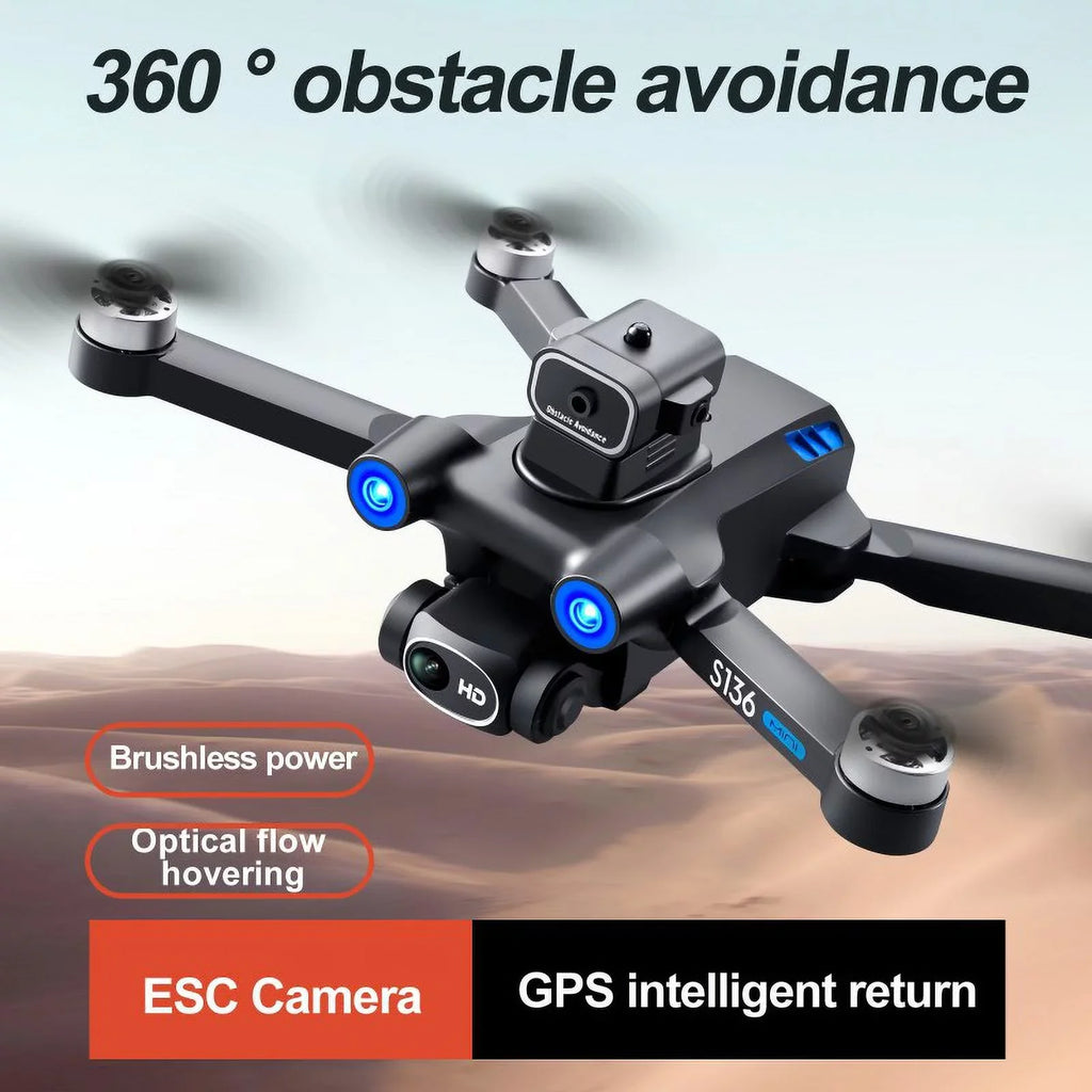 S136 remote control brushless GPS UAV to avoid obstacles in all directions, and premium-definition 4K electric adjustment camera to take aerial photos of aircraft