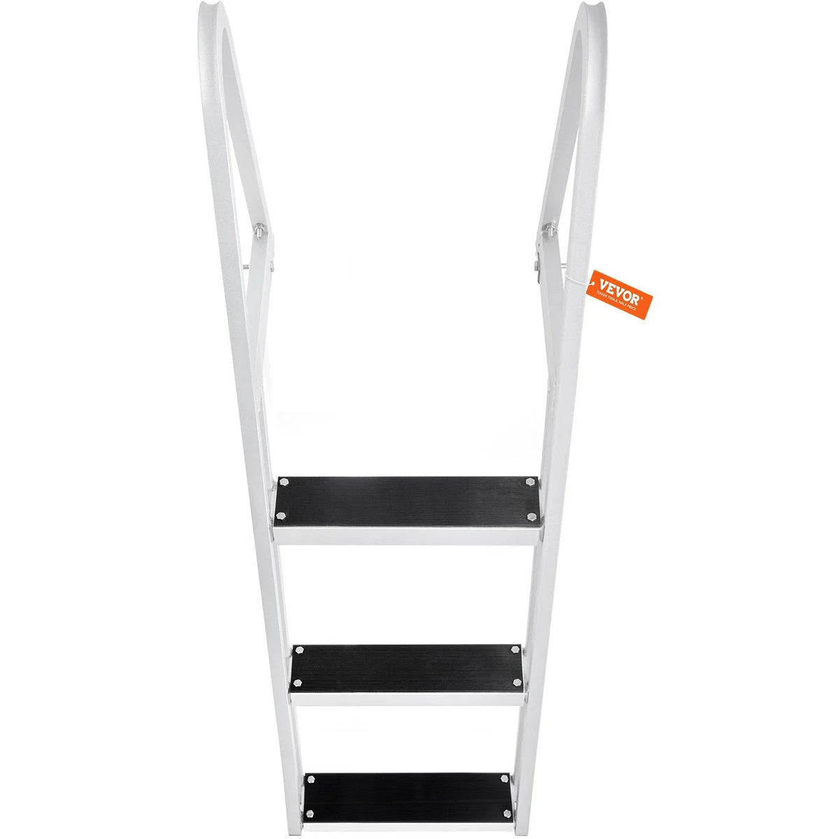 VEVOR Removable 3-Step Dock Ladder - 350 lbs Capacity, Aluminum Alloy with 4'' Wide Nonslip Steps, Simple InstalLatitudeion for Boats, Lakes, Pools & Marine Access