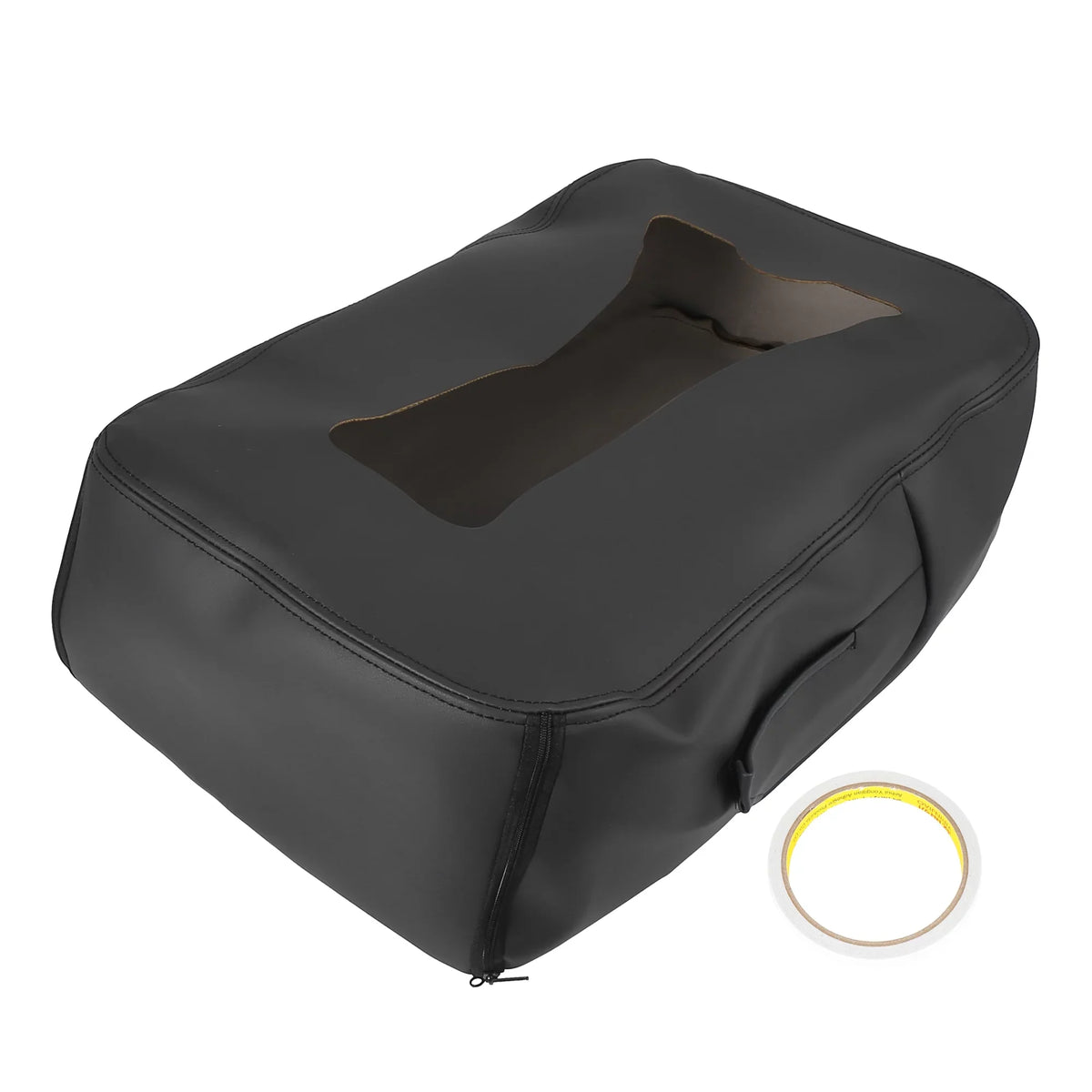 Unique Bargains Center Console Cover Fits for Chevy Silverado 1500 2007-2014 Armrest Cover Pad Replacement Microfiber Leather
