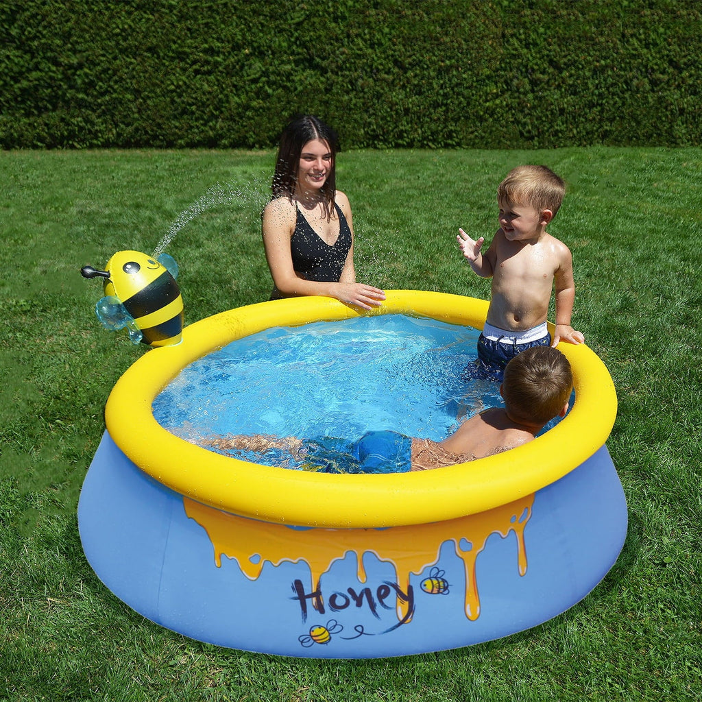 JLeisure 5 Foot Kids Bee Spray InfLatitudeable Outdoor Swimming Pool (2 Pack)
