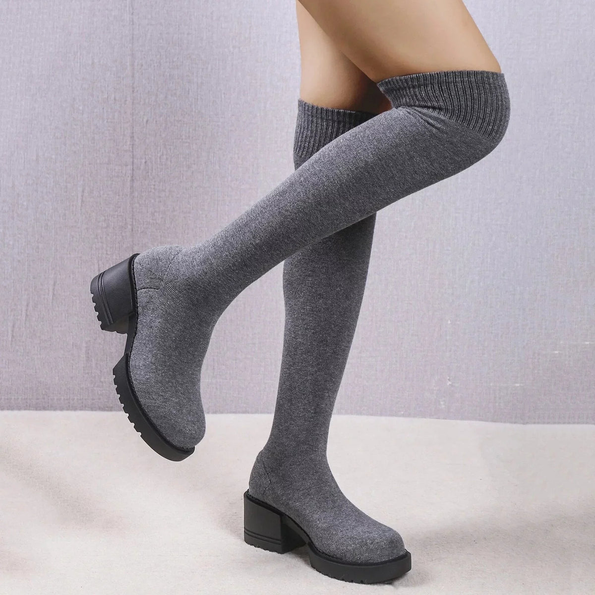 PMUYBHF Pull on Work Boots Women Minimalist Heeled Sock Boots Long Boots Ladies Knee Length Boots Buckle Winter Boots for Women Waterproof Snow Size 11